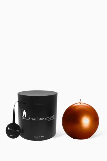 Copper Lacquered Ball Candle, 120mm Diameter