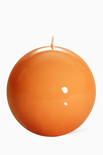 Orange Lacquered Ball Candle, 150mm Diameter