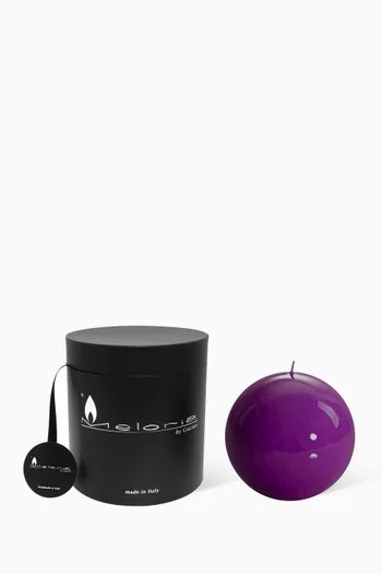 Purple Lacquered Ball Candle, 150mm Diameter