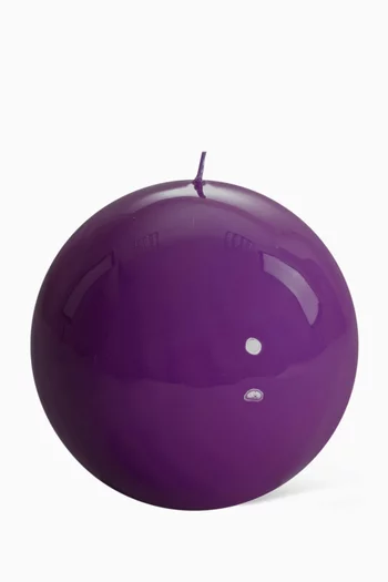 Purple Lacquered Ball Candle, 150mm Diameter
