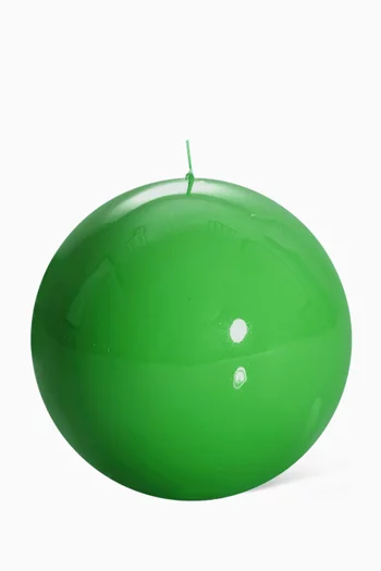 Green Lacquered Ball Candle, 150mm Diameter