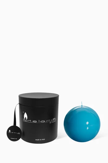 Turquoise Lacquered Ball Candle, 150mm Diameter