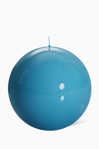 Turquoise Lacquered Ball Candle, 150mm Diameter