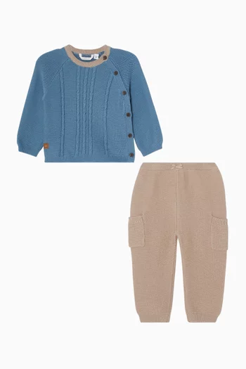 Sweater & Pants Set in Knitted Fabric