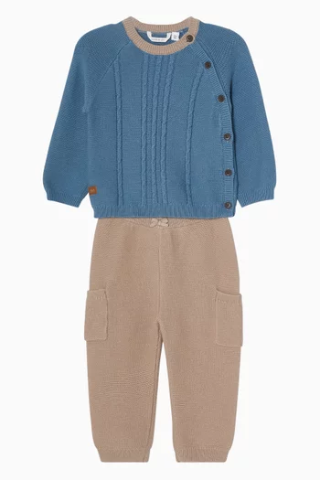Sweater & Pants Set in Knitted Fabric