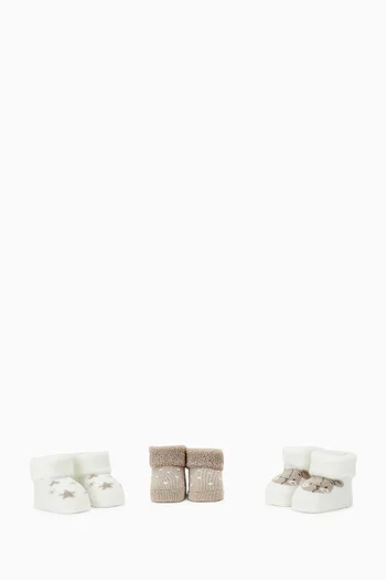 Newborn Booties, Set of 3