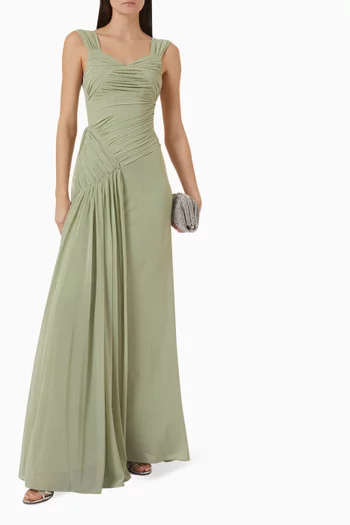 Asymmetric Pleated Dress