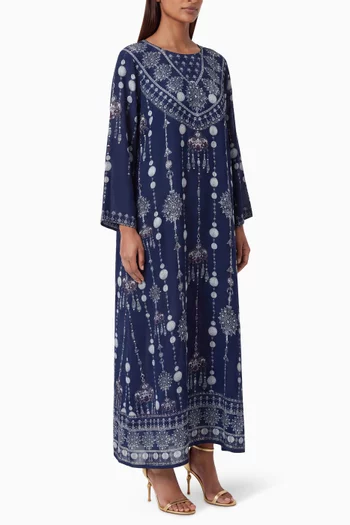 Printed Kaftan in Crepe Silk