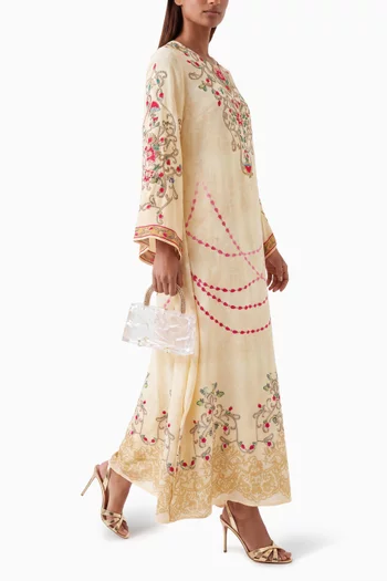 Printed Kaftan in Crepe Silk