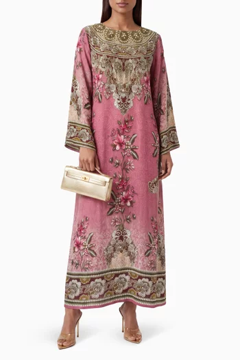 Printed Kaftan in Crepe Silk