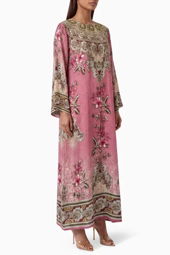 Printed Kaftan in Crepe Silk