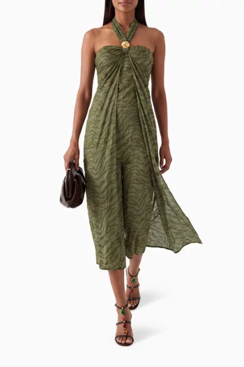 Marilyn Halterneck Dress in Cotton Blend