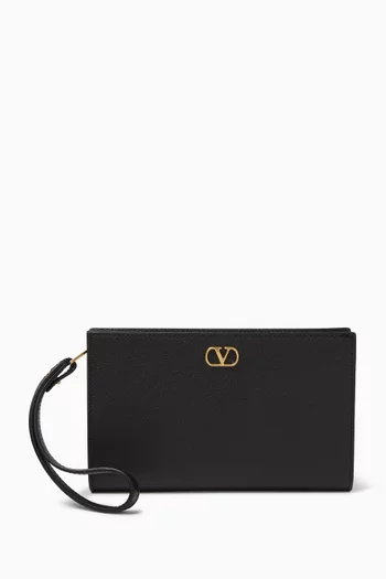 VLOGO Pouch in Grainy Calfskin