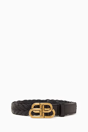 BB Thin Belt in Woven Leather