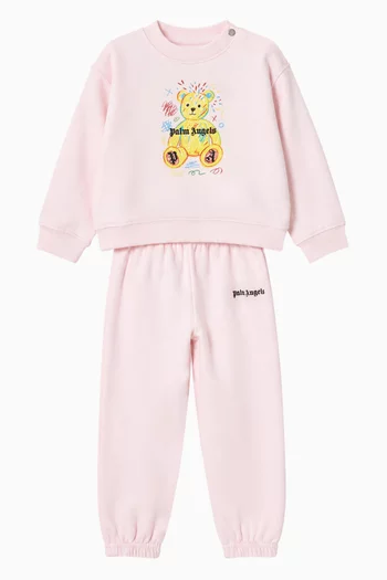 Teddy Logo Tracksuit Set in Cotton
