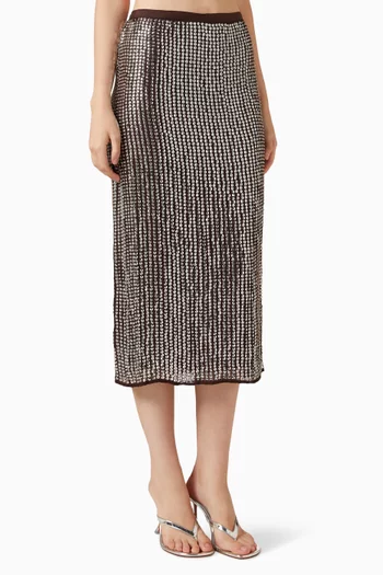 Lili Bead-embellished Skirt in Georgette