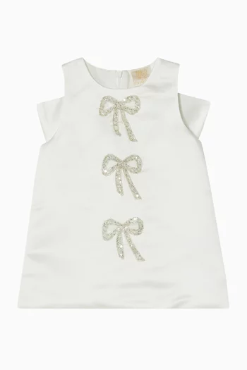 Malani Embellished Mini Dress in Satin