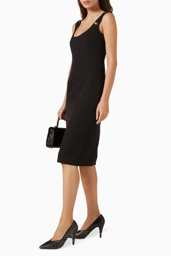 Midi Dress in Grain de Poudre Wool