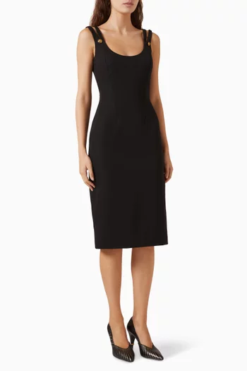Midi Dress in Grain de Poudre Wool