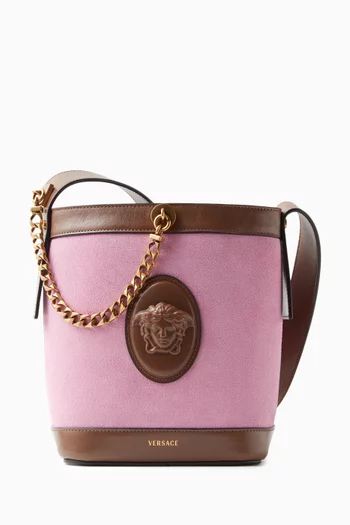 Mini Pivot Bucket Bag in Suede