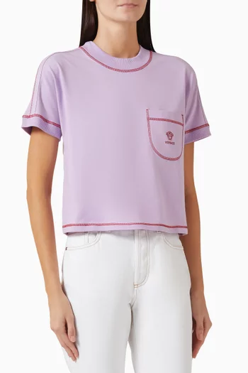 Vintage Medusa Logo Embroidered T-shirt in Cotton