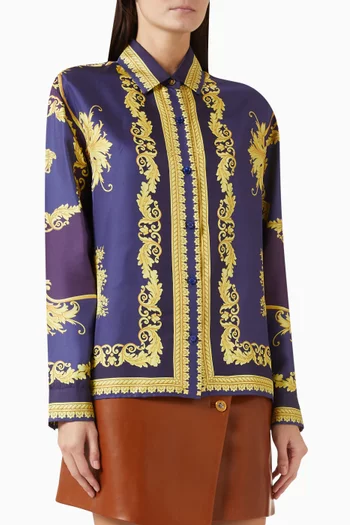 Barocco-print Shirt in Silk-twill