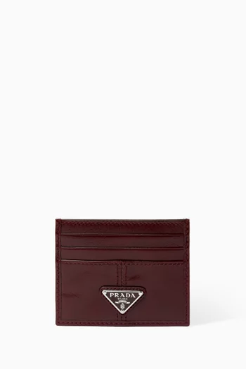 Logo Card Holder in Leather