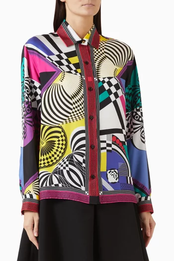 Teatro-print Shirt in Silk-twill