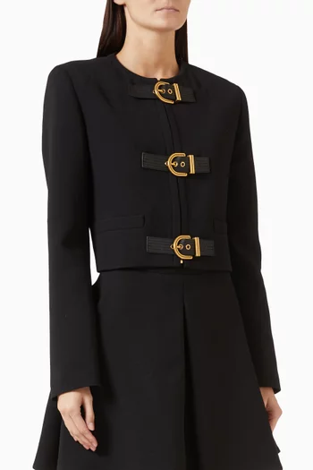 Crop Jacket in Natté Wool