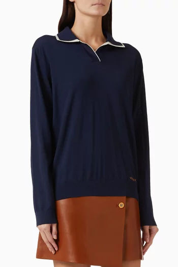 Polo Sweater in Wool-knit