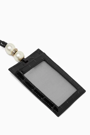 Cardholder in Croc-embossed Leather