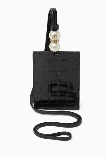 Cardholder in Croc-embossed Leather