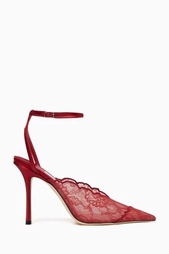 Faiz 100 Pumps in Floral Lace