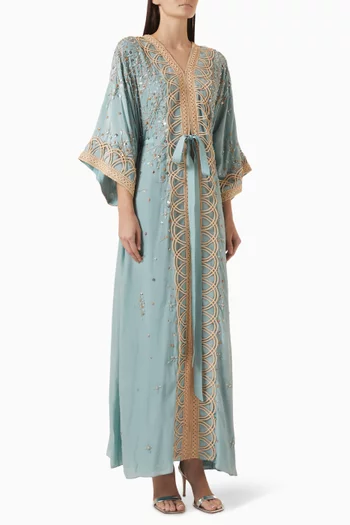 Embroidered Kaftan in Crepe