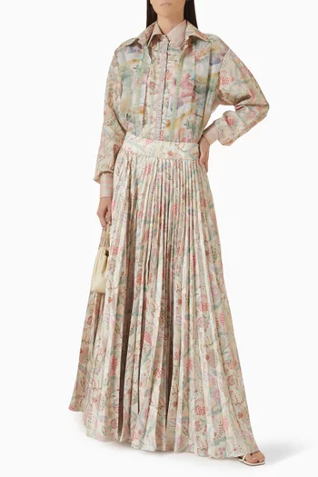 Pleated Skirt in Linen