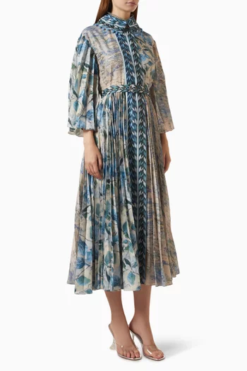 Printed Shirtdress in Linen