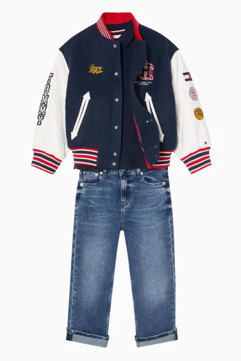 Bouclé Logo Bomber Jacket