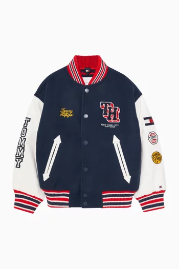 Bouclé Logo Bomber Jacket