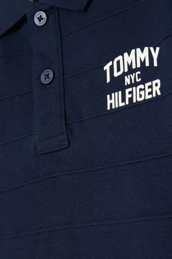 Jacquard Jersey Polo Shirt in Cotton