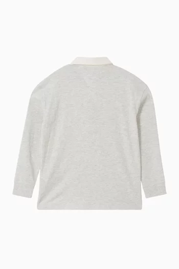 Varsity Logo Rugby Polo Shirt in Cotton