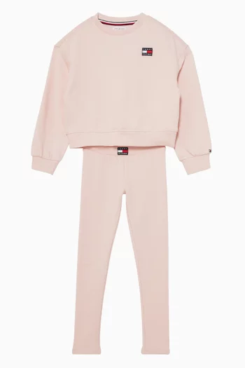 Heritage Logo Sweatshirt & Leggings Set in Cotton
