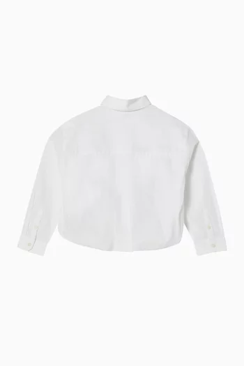 Logo-embroidered Crop Shirt in Cotton