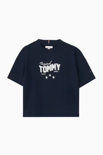 Star Logo Peached T-Shirt in Cotton