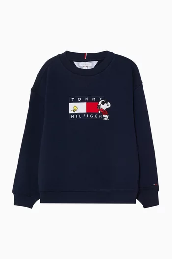 Peanuts Flag Sweatshirt in Cotton