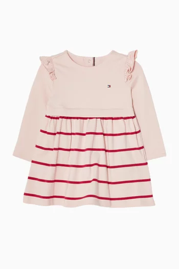 Essential Ruffle Knit Dress in Stretch Cotton