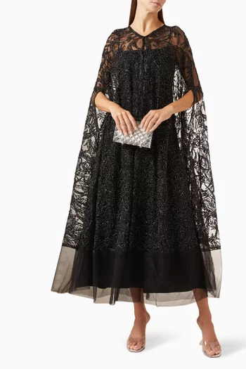 Embellished Abaya in Dantelle