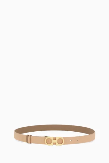 Gancini Reversible Belt in Hammered Calf Leather