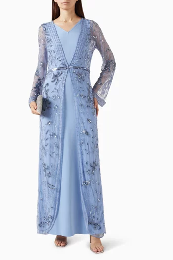 Bead Embroidered Dress with Jacket