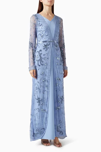 Bead Embroidered Dress with Jacket