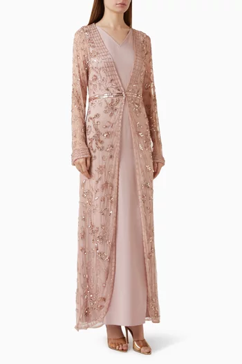 Bead Embroidered Dress with Jacket